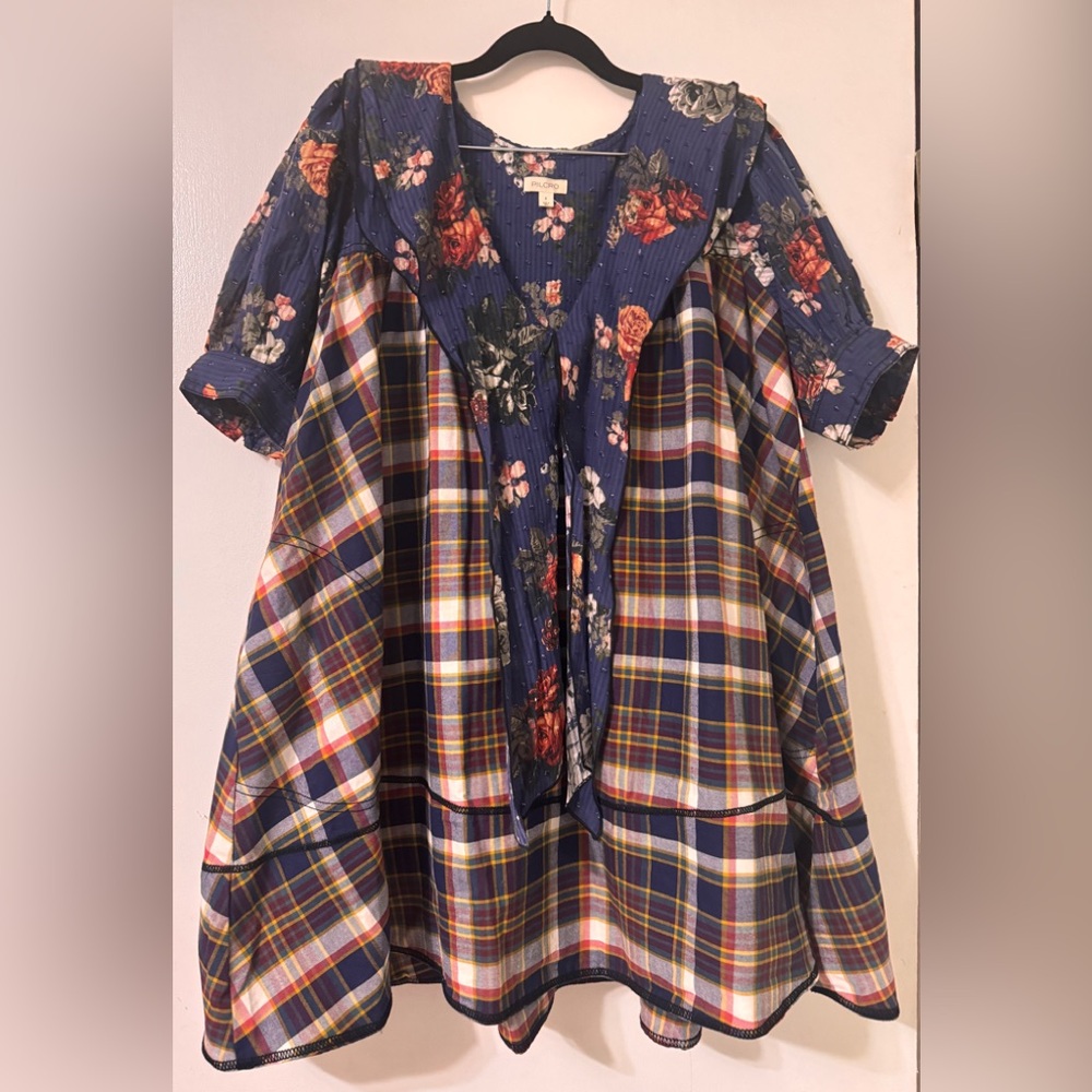 Pilcro Short-Sleeve Bow-Front Tunic Mini Dress